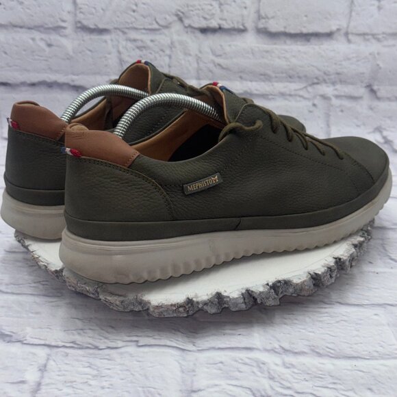 Mephisto Thomas Men's Sneaker Size US 11 Green Leather Air-Jet Walking Shoes - Picture 5 of 12